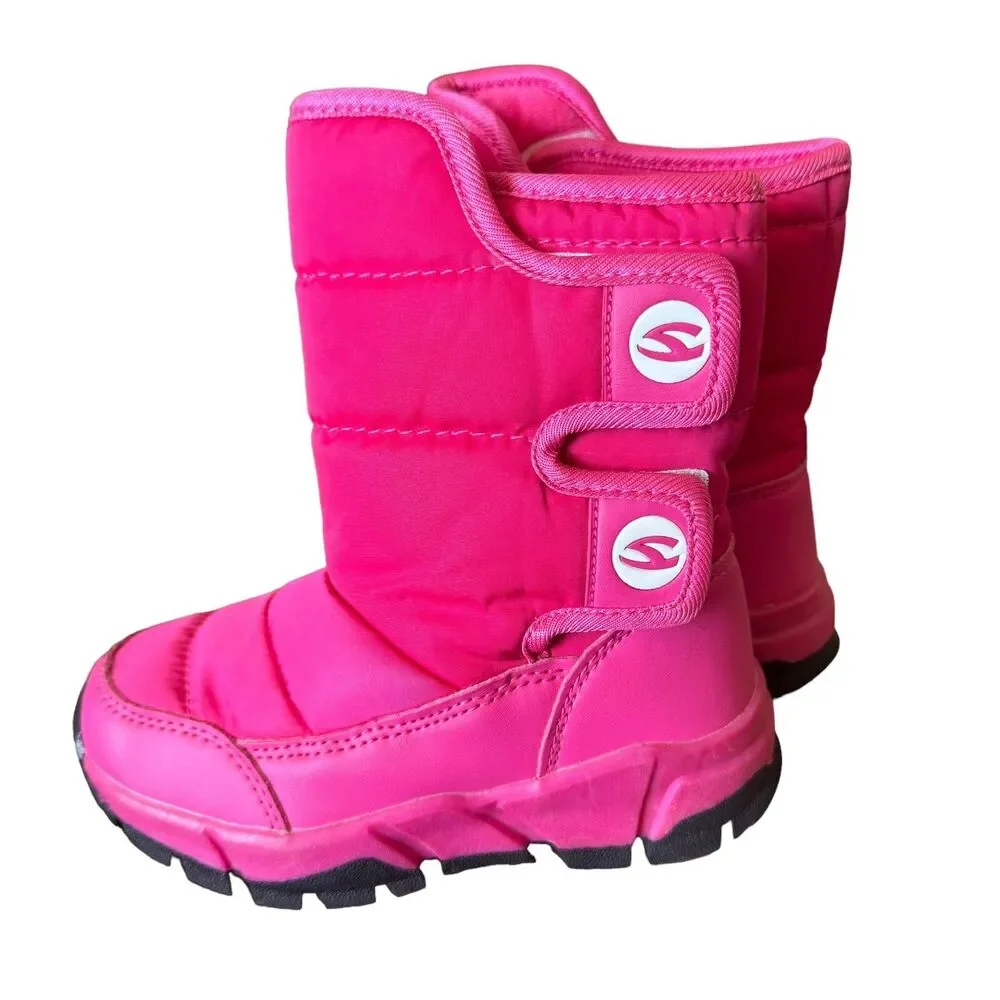 UBFEN Girls Snow Boots Pink Camo Sz 1.5 Waterproof Winter Outdoor Warm Outwear